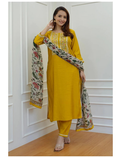 BEAUTIFUL MUSTARD YELLOW SUIT WITH DUPATTA