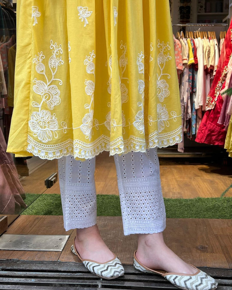 Beautiful Yellow Embroidered Suit With Dupatta