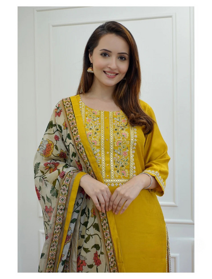 BEAUTIFUL MUSTARD YELLOW SUIT WITH DUPATTA