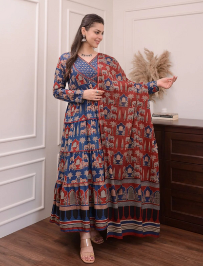 Traditional Anarkali Suit With Dupatta