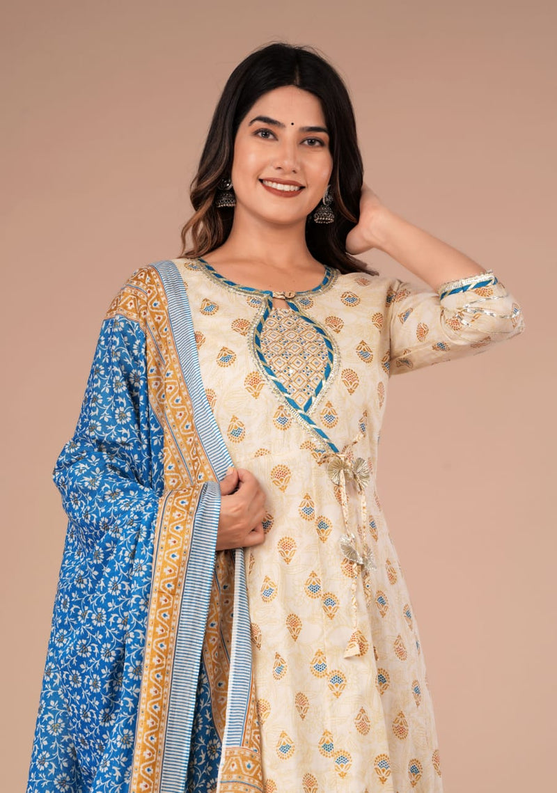 BEAUTIFUL HANDBLOCK PRINTED ANARKALI SUIT