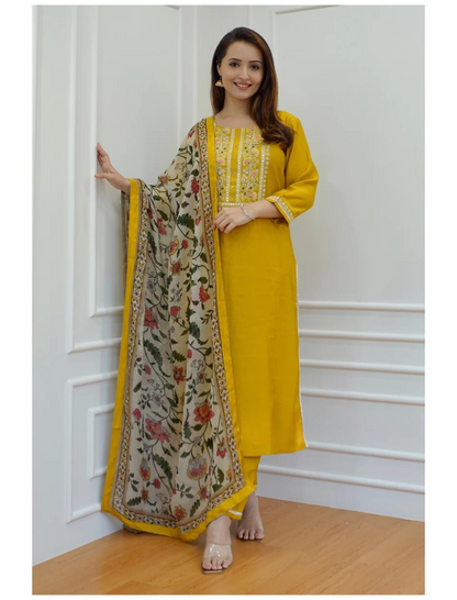 BEAUTIFUL MUSTARD YELLOW SUIT WITH DUPATTA