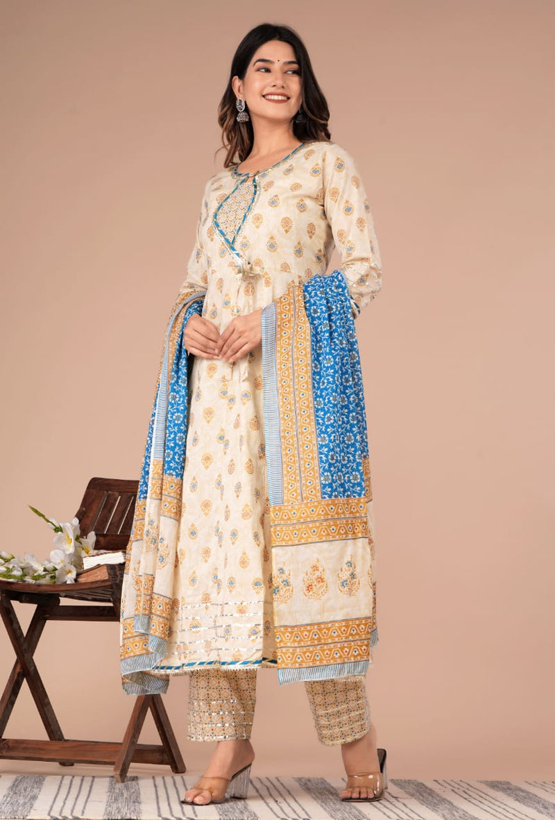 BEAUTIFUL HANDBLOCK PRINTED ANARKALI SUIT