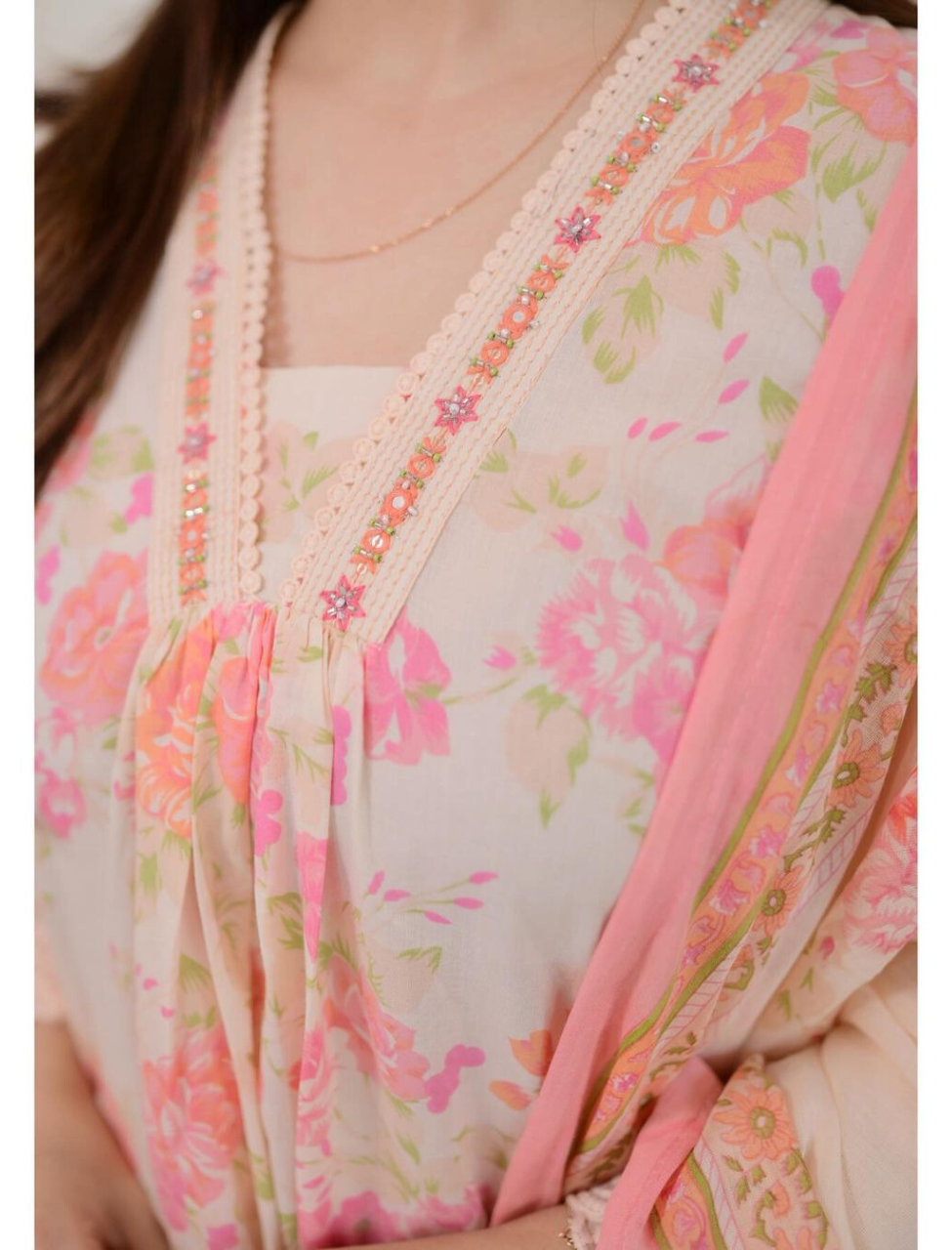 Designer Floral Motif Printed Suit With Dupatta