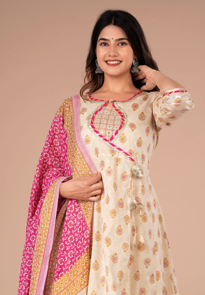 BEAUTIFUL HANDBLOCK PRINTED ANARKALI SUIT