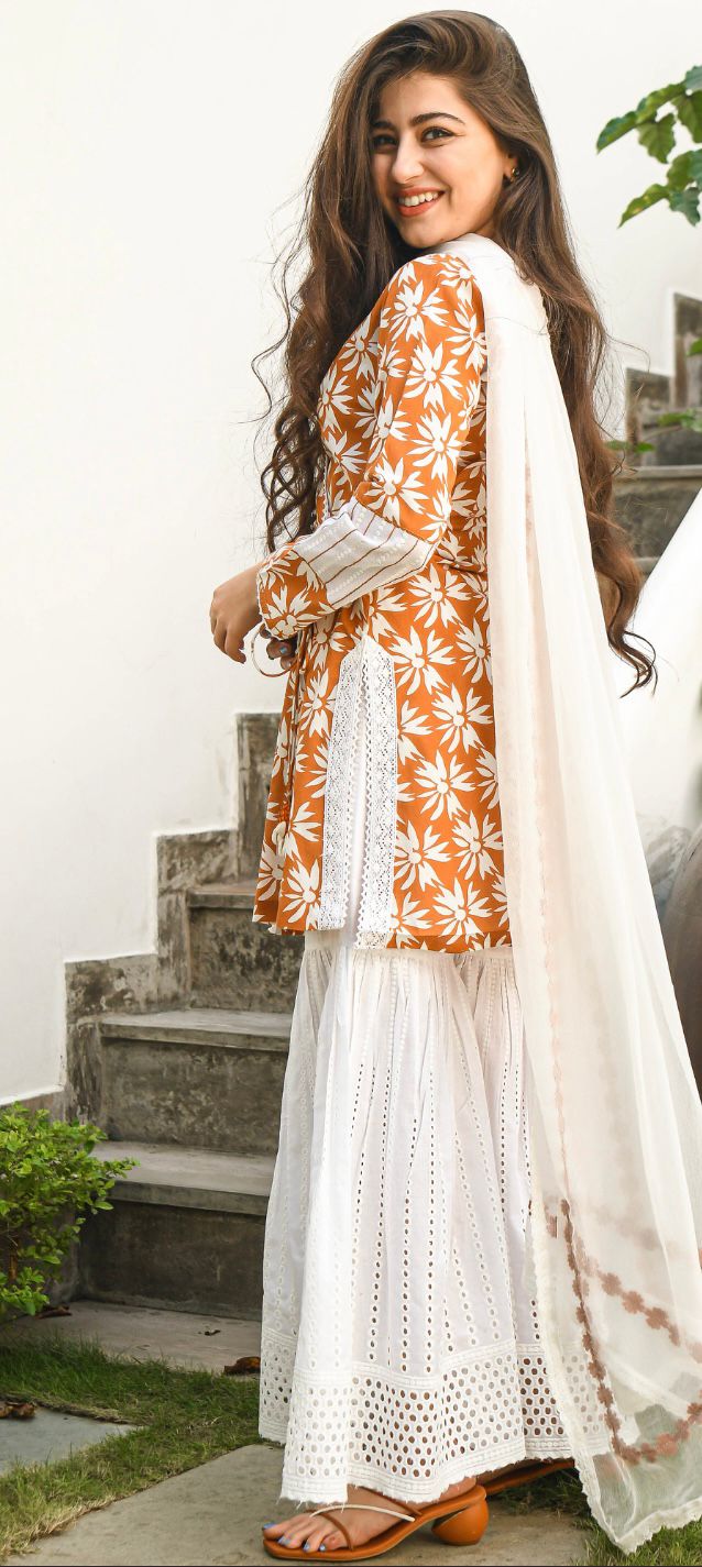 ANAGRAKHA PATTERN KURTI WITH SHARARA & DUPATTA