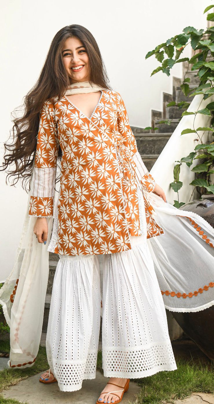 ANAGRAKHA PATTERN KURTI WITH SHARARA & DUPATTA