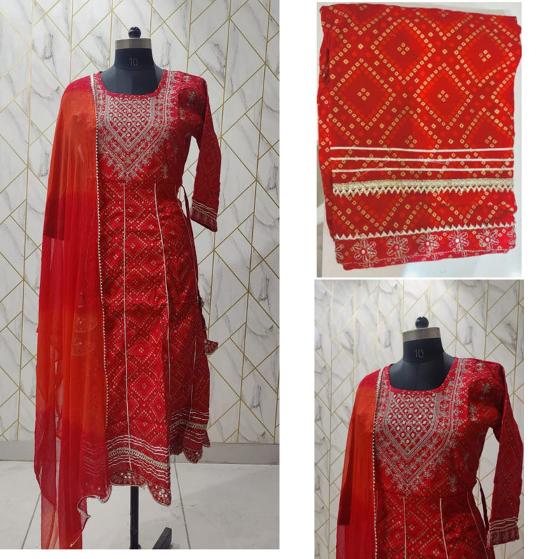 BEAUTIFUL ORANGE ANARKALI SHARARA SET