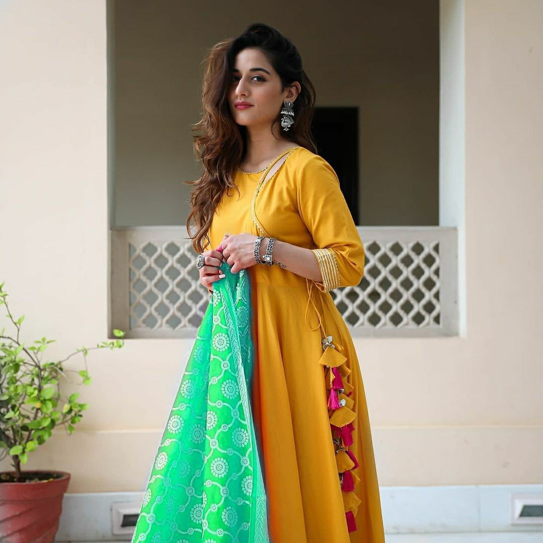 FULL FLAIR KURTI WITH BANARSI DUPATTA