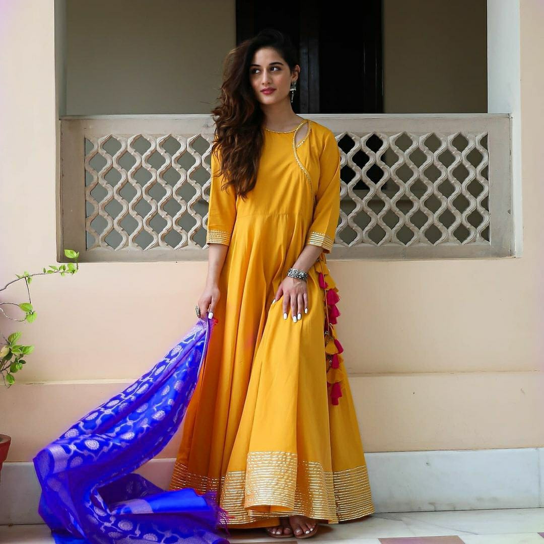 FULL FLAIR KURTI WITH BANARSI DUPATTA