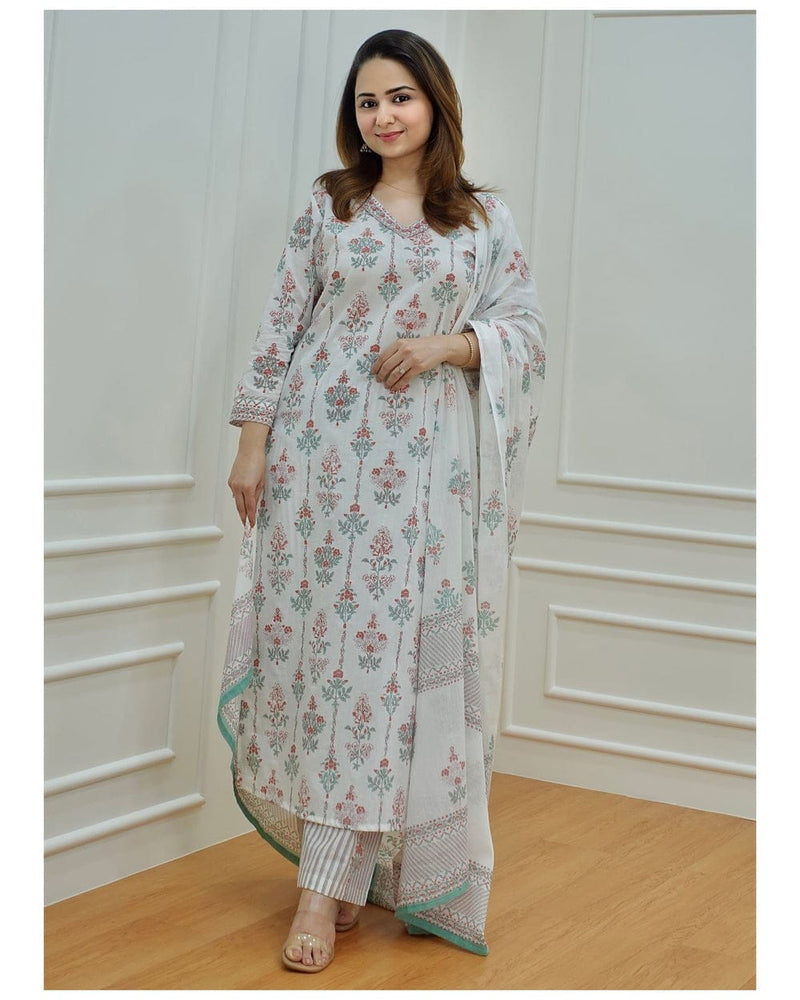 PURE COTTON EMBROIDERY SUIT WITH DUPATTA