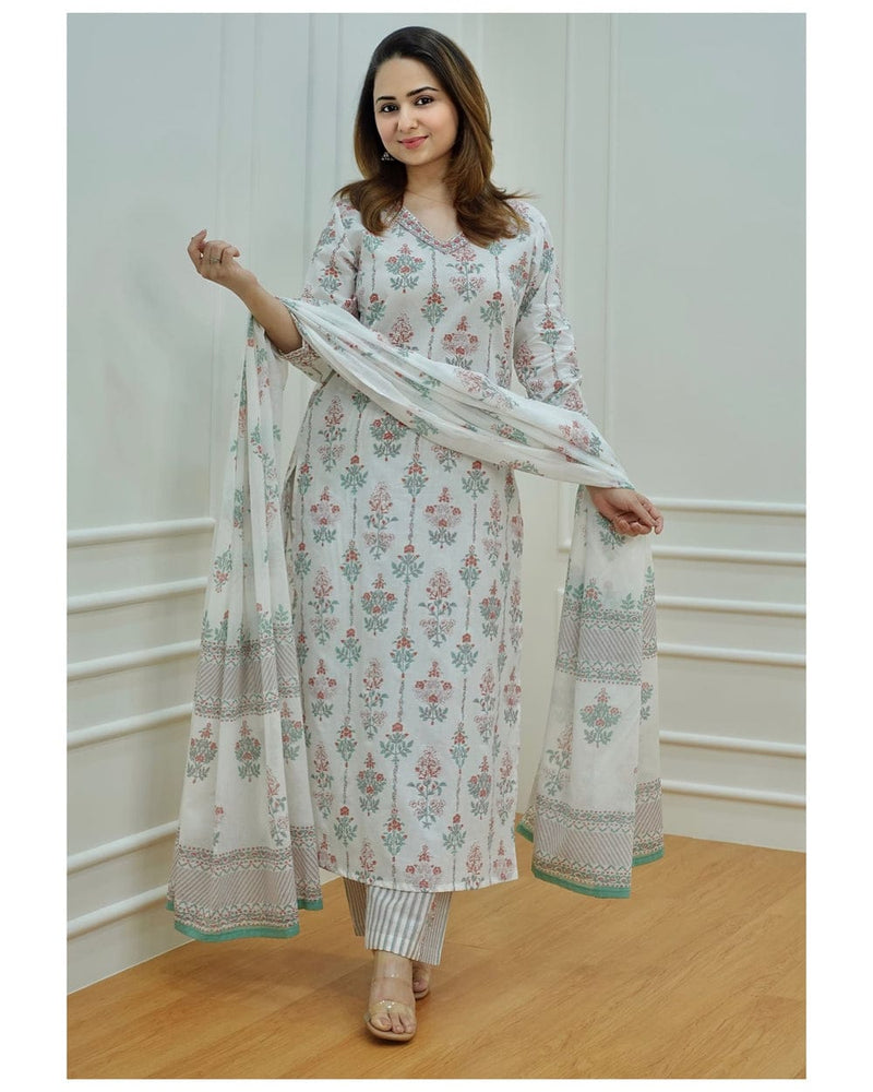 PURE COTTON EMBROIDERY SUIT WITH DUPATTA