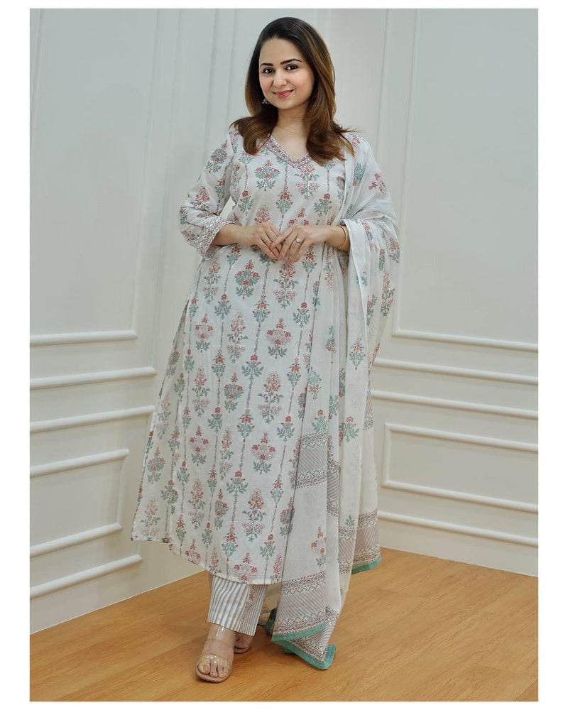 PURE COTTON EMBROIDERY SUIT WITH DUPATTA