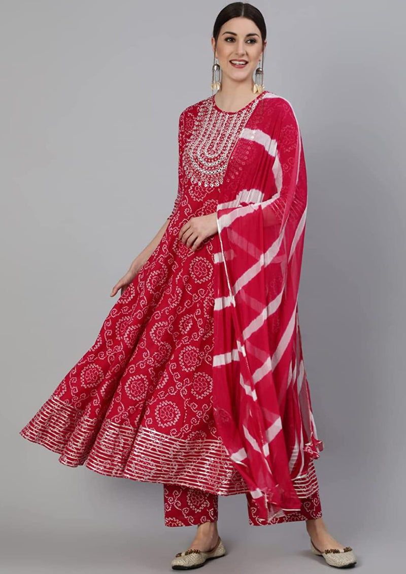 RED & YELLOW HEAVY EMBROIDERY SUIT WITH DUPATTA