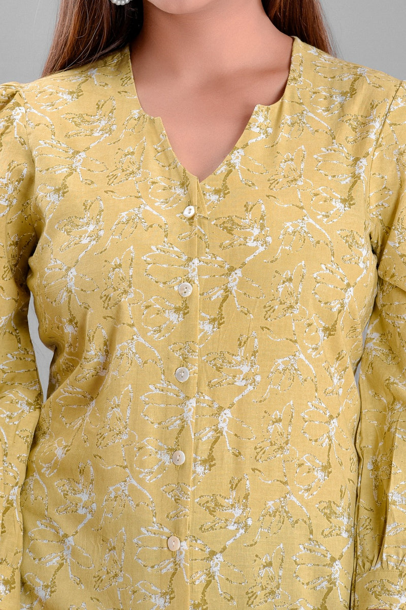 ASYMMETRICAL FLORAL PRINTED SHIRT