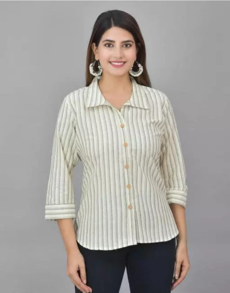 COTTON SHIRT WITH BUTTON ON FRONT