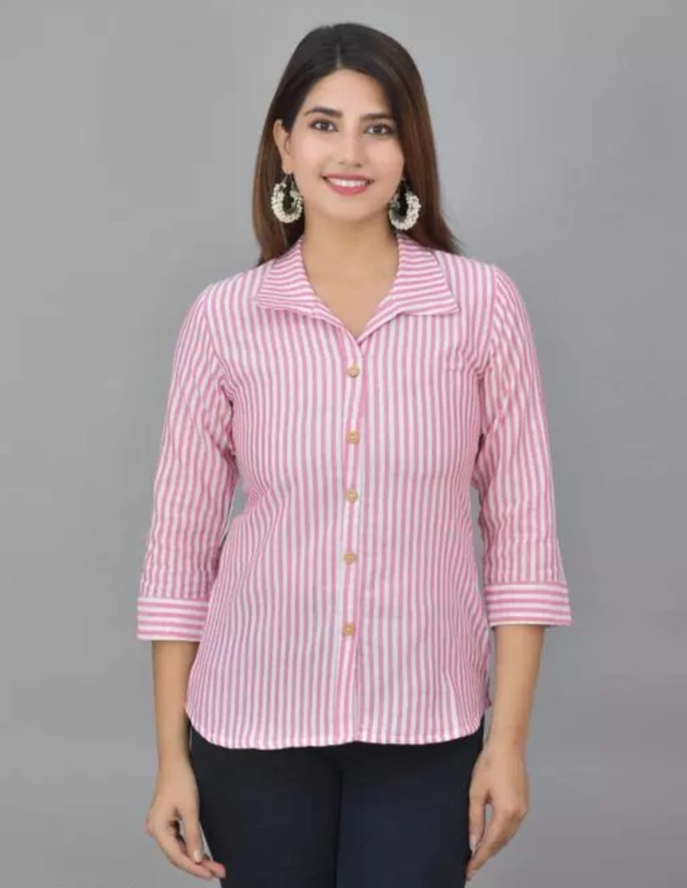 COTTON SHIRT WITH BUTTON ON FRONT