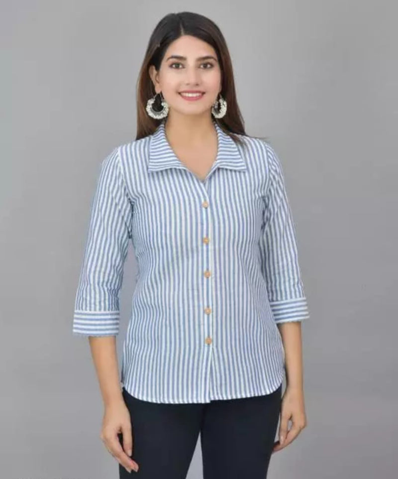 COTTON SHIRT WITH BUTTON ON FRONT