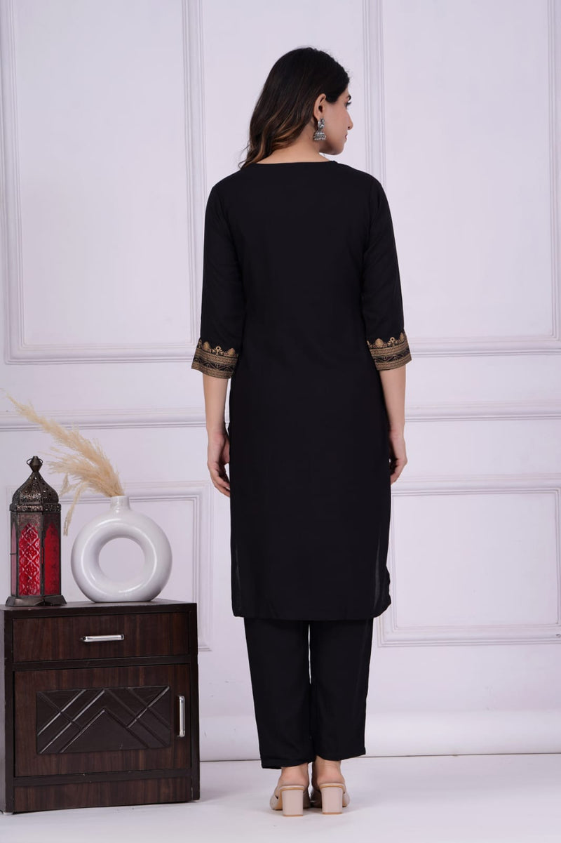 PREMIUM BLACK STARIGHT SUIT WITH DUPATTA