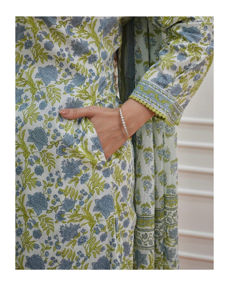 Beautiful Floral Suit With Dupatta