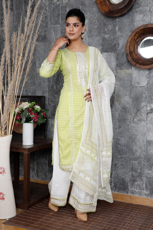 Designer Embroidery York Work Suit with Dupatta