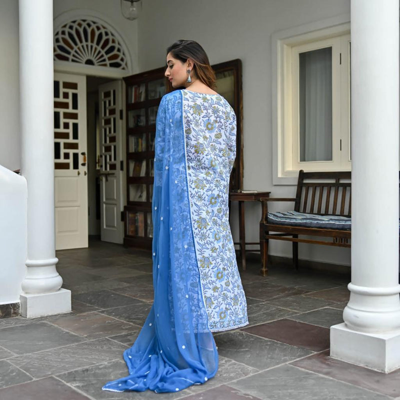 Elegant Printed Suit Set With Dupatta