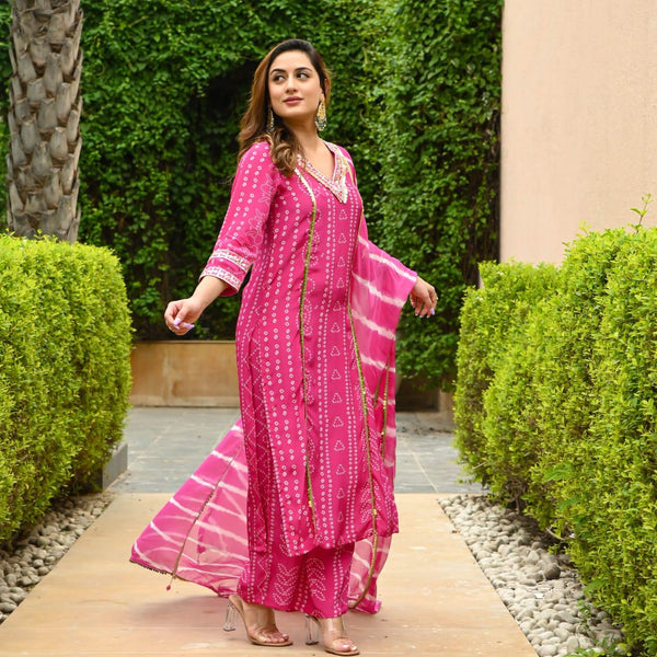 Designer Pink Embroidery Suit With Dupatta