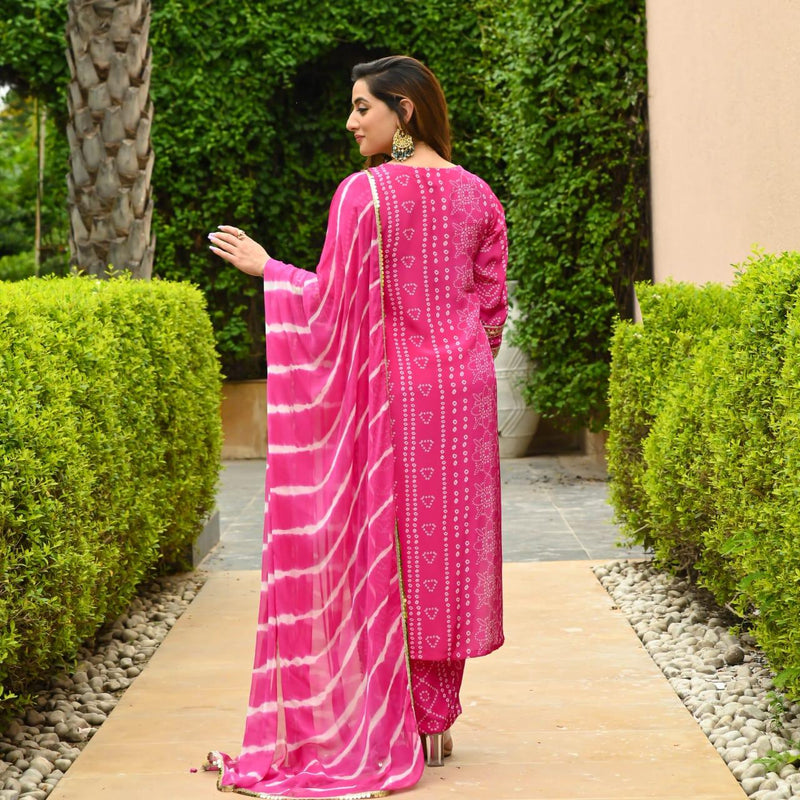 Designer Pink Embroidery Suit With Dupatta