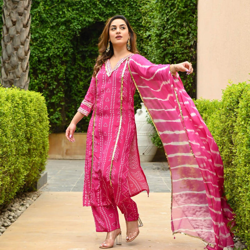 Designer Pink Embroidery Suit With Dupatta