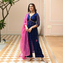 Designer Georgette Suit With Dupatta