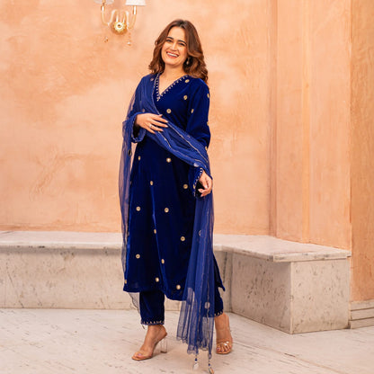 Heavy Velvet Nawab Suit With Dupatta