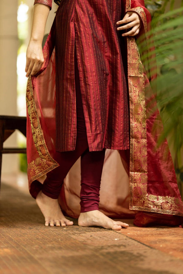 Classy Lurex Suit With Dupatta