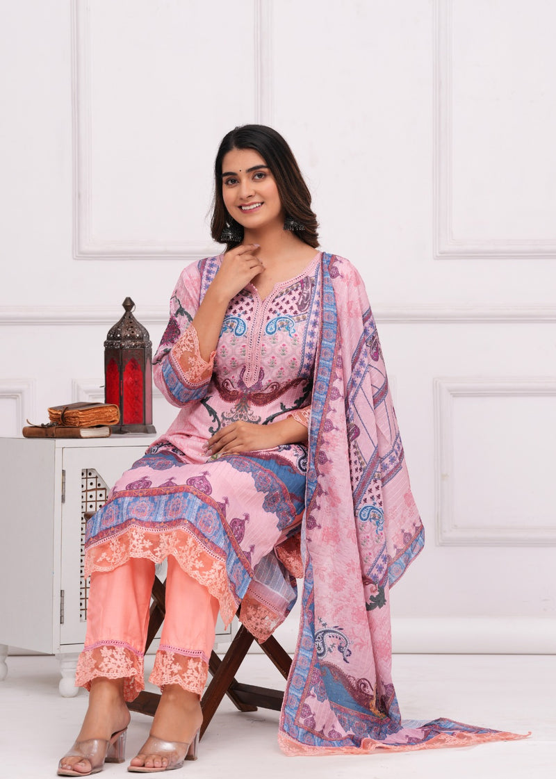 Pure Muslin Digital printed Suit With Dupatta