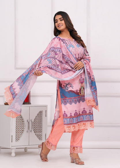 Pure Muslin Digital printed Suit With Dupatta