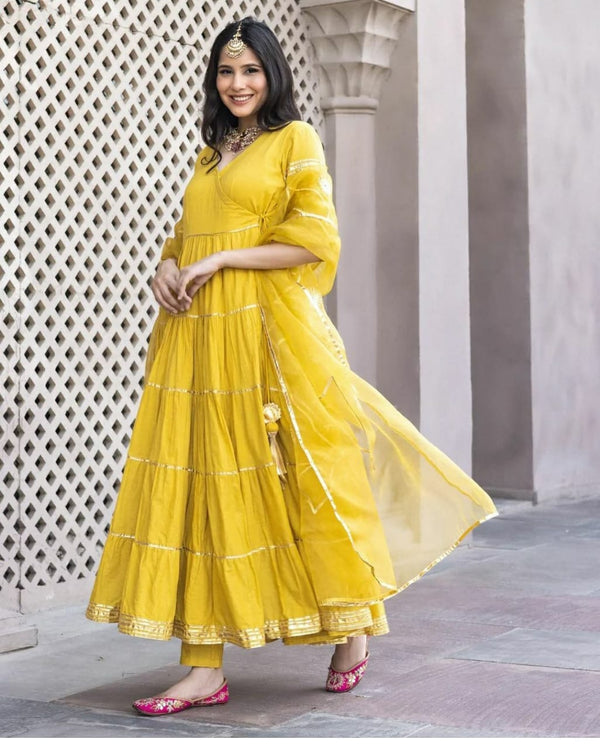 Designer Yellow Suit With Dupatta