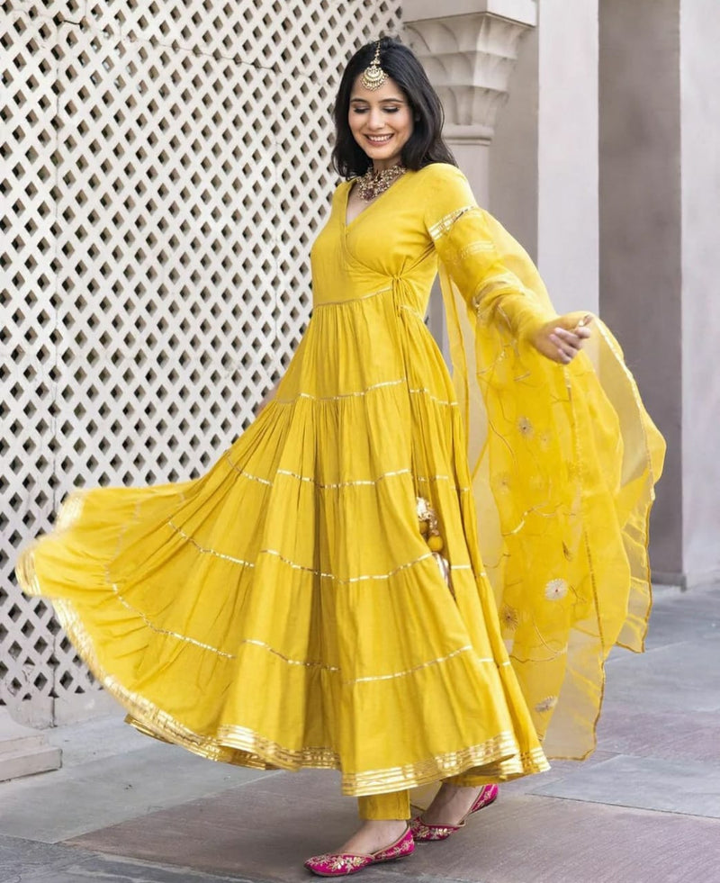 Designer Yellow Suit With Dupatta