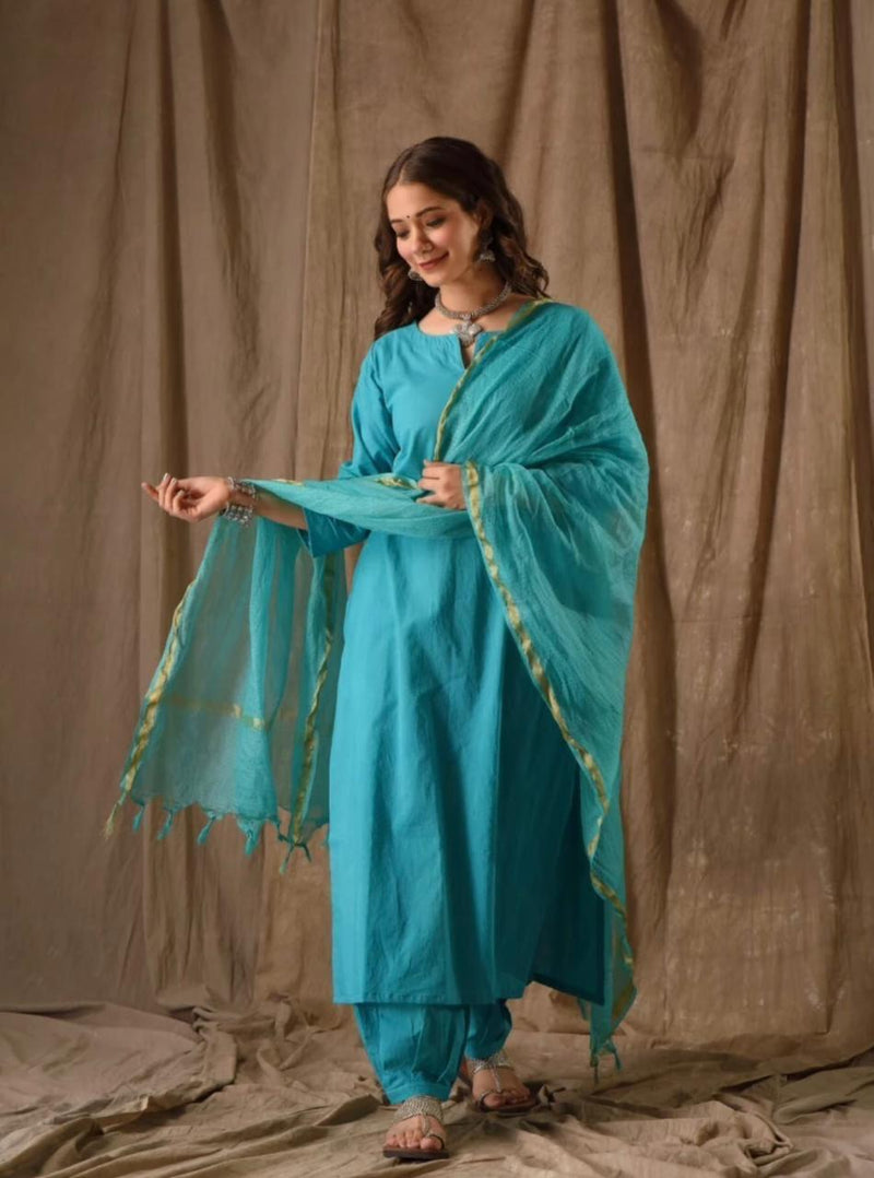 Elegant Straight Embroidered Suit With Dupatta