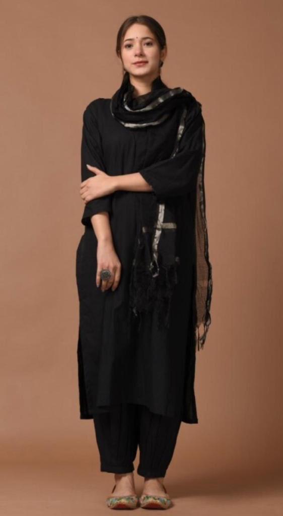 Elegant Straight Embroidered Suit With Dupatta