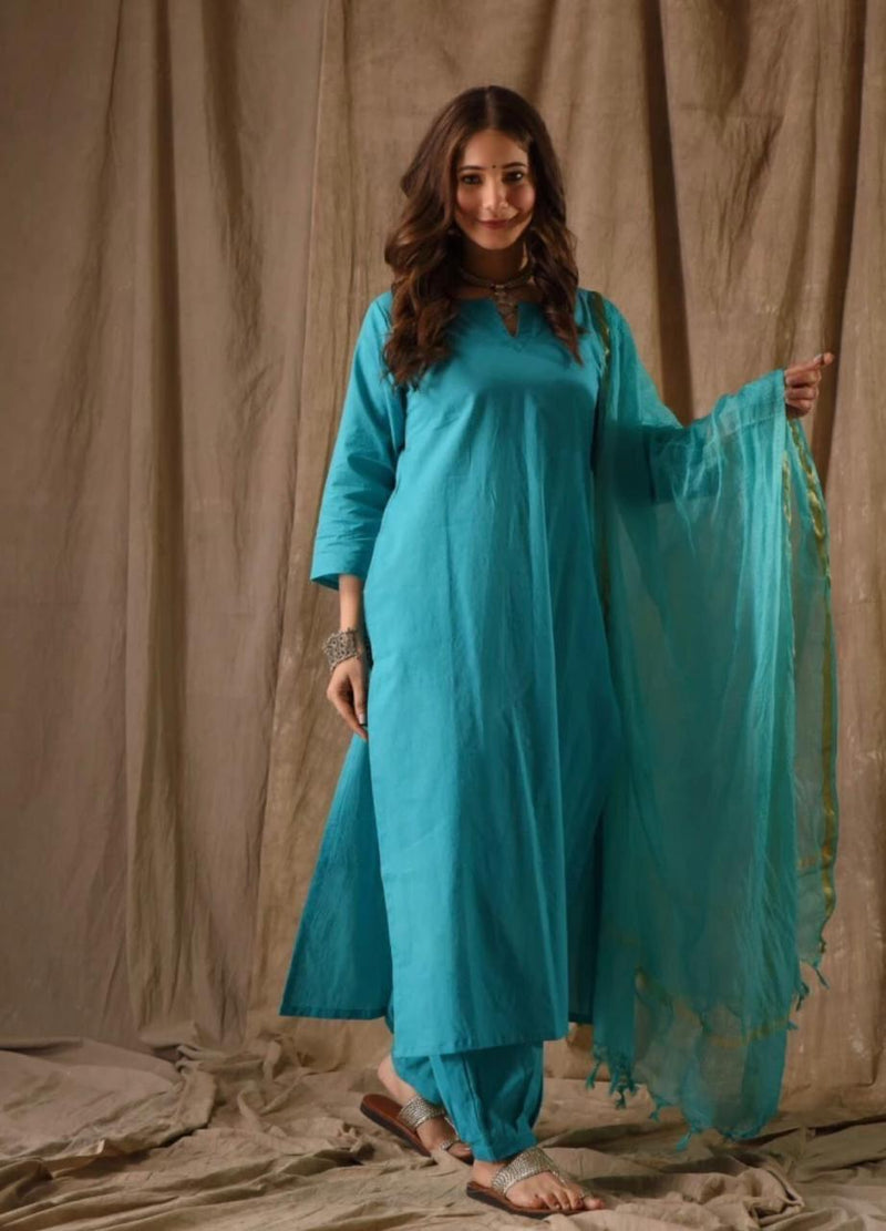 Elegant Straight Embroidered Suit With Dupatta