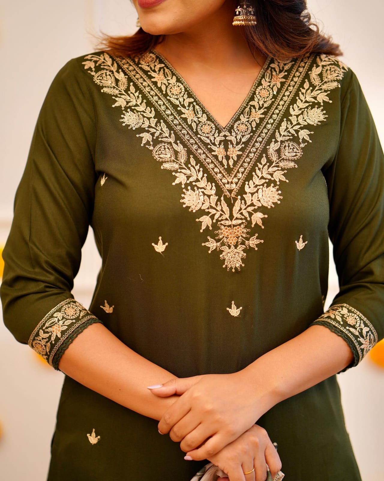 Beautiful Afghani Embroidered Suit With Dupatta