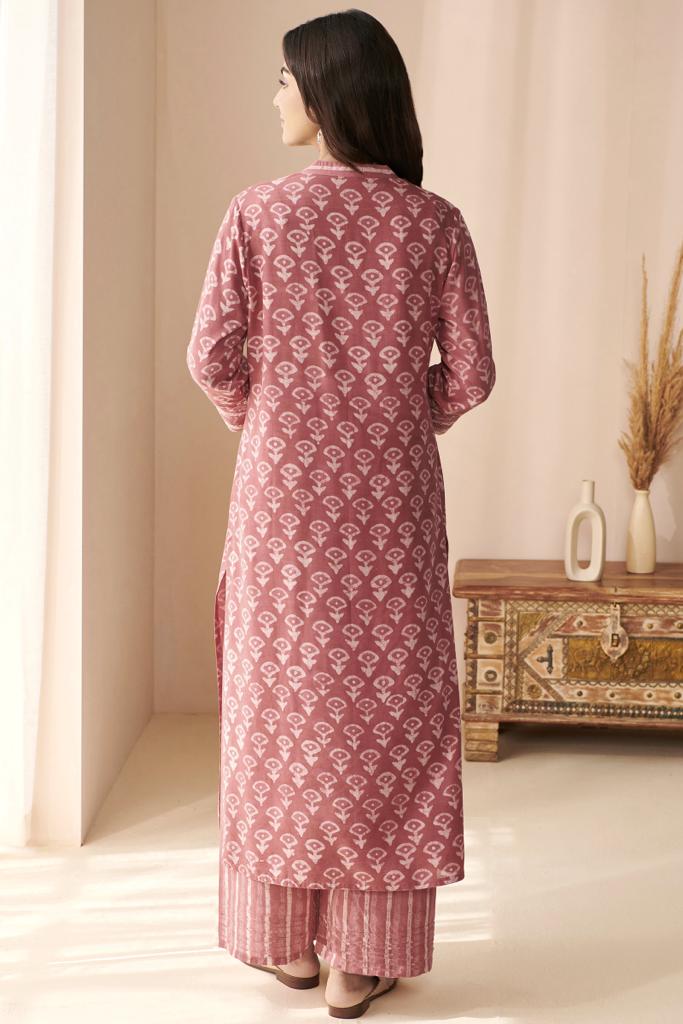 Classy Handblock Printed Suit With Dupatta