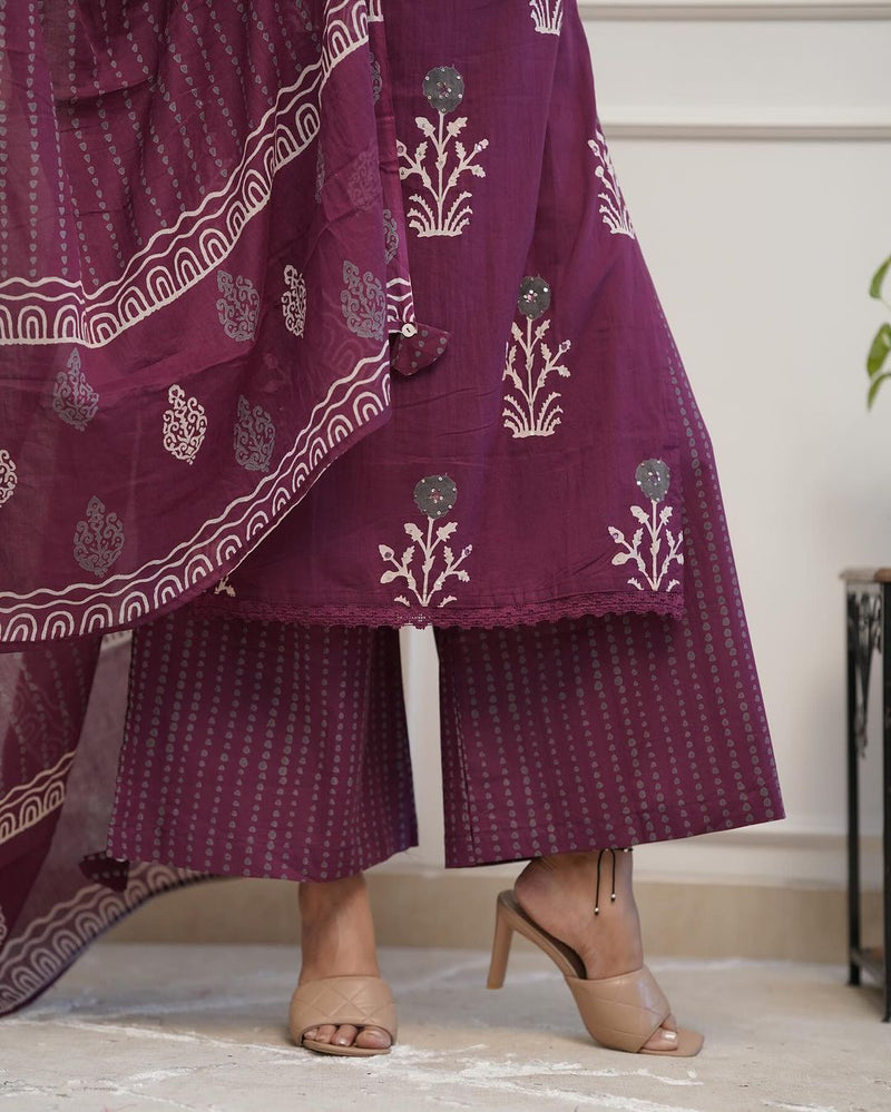 Beautiful Floral Suit With Dupatta