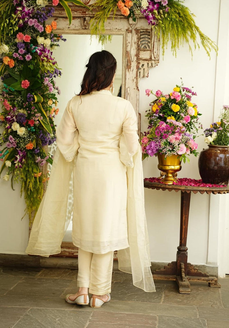 Soft Chanderi Embroidered Suit With Dupatta