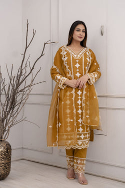 Traditional Designer Embroidered Suit With Dupatta