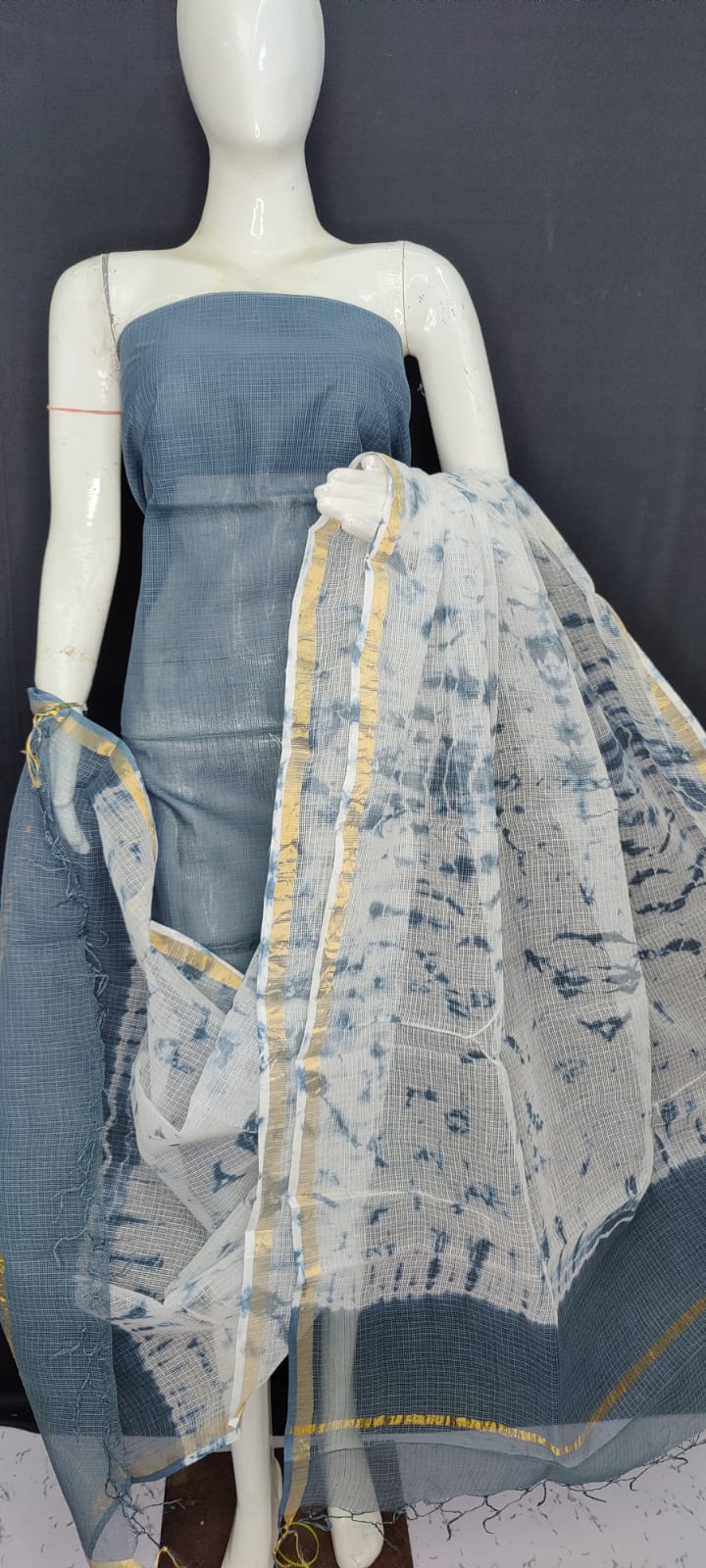 Elegant Shibori Kota Doria Suit Set