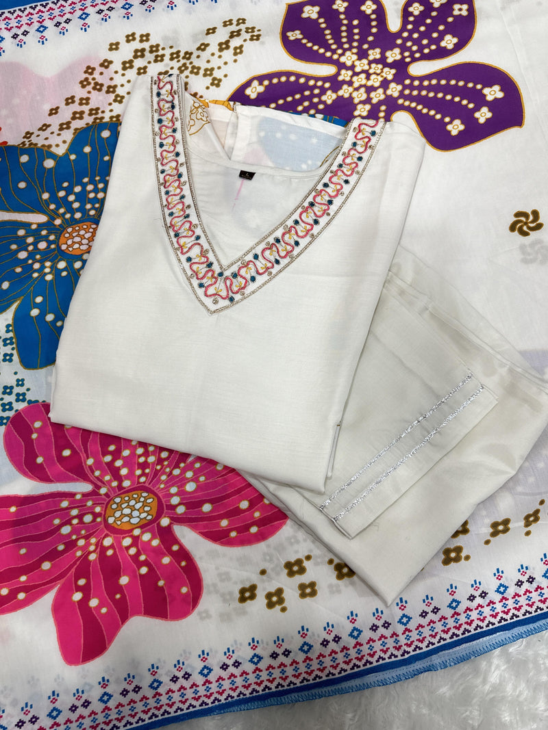 Stylish Softest Hand Work Suit With Dupatta