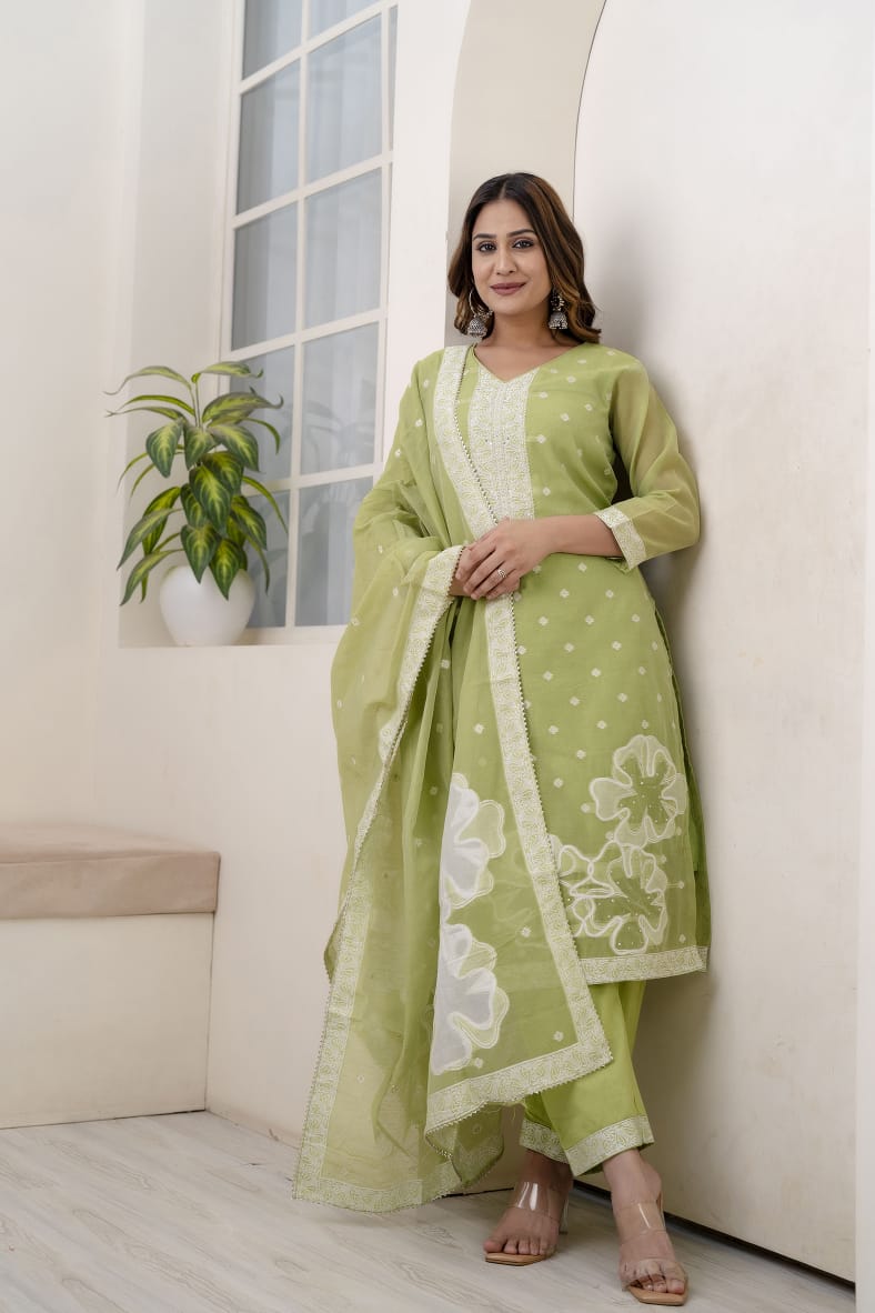 Designer Colorful Traditional Suit With Dupatta