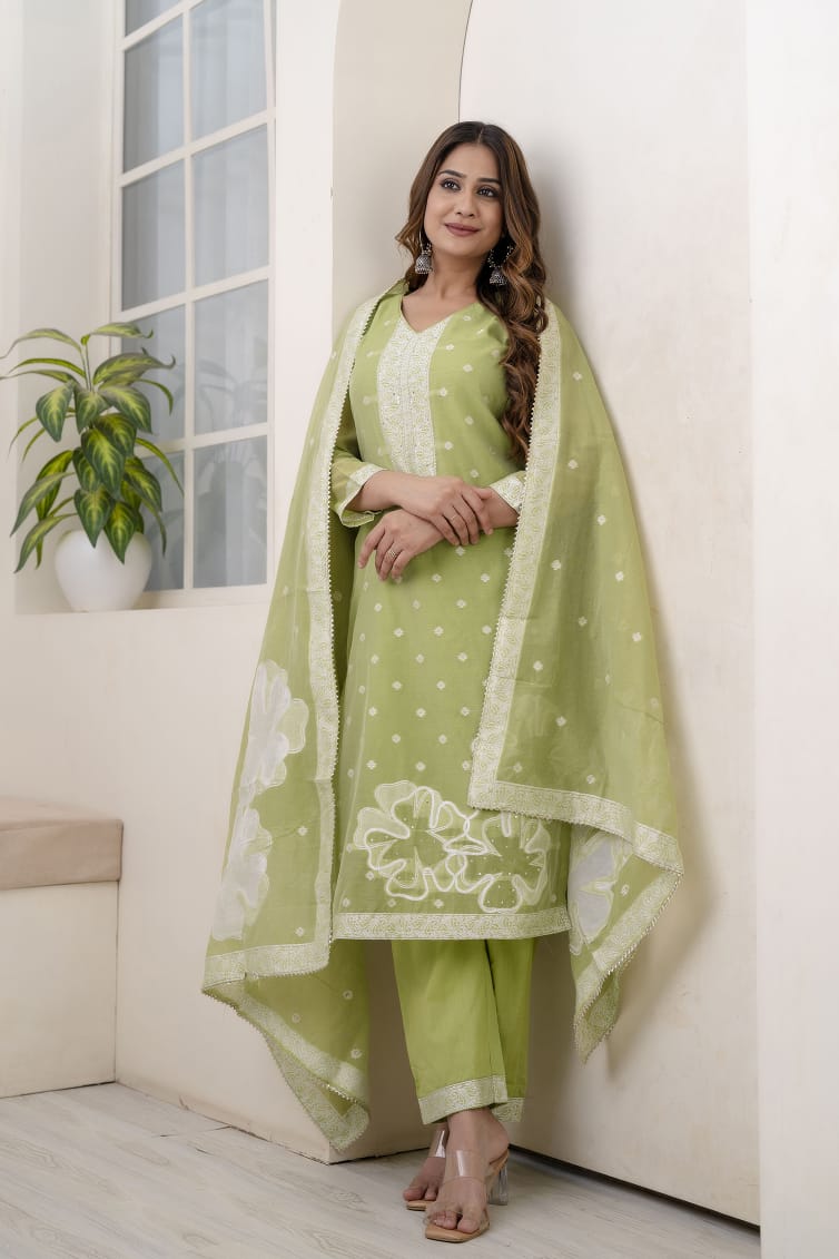 Designer Colorful Traditional Suit With Dupatta