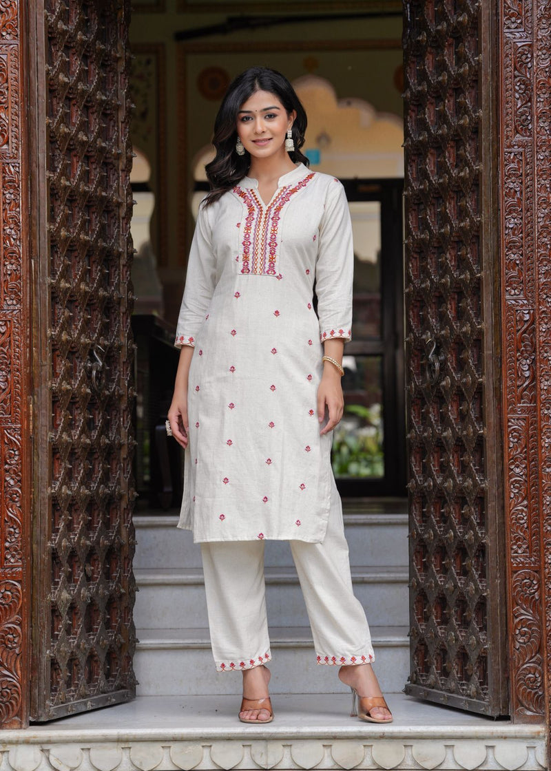 Designer white Traditional Suit With Dupatta