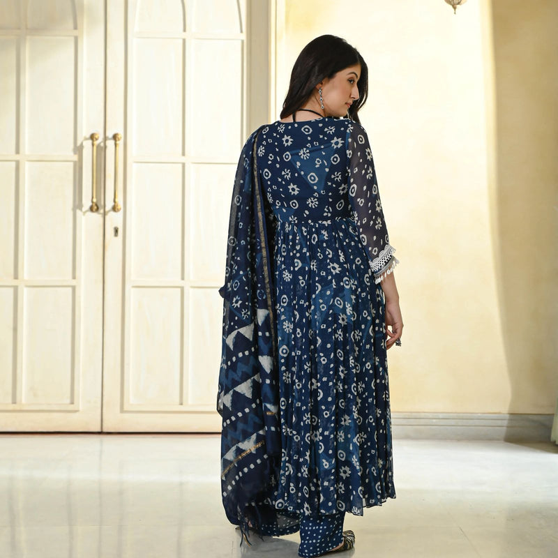 Premium Indigo Suit With Dupatta